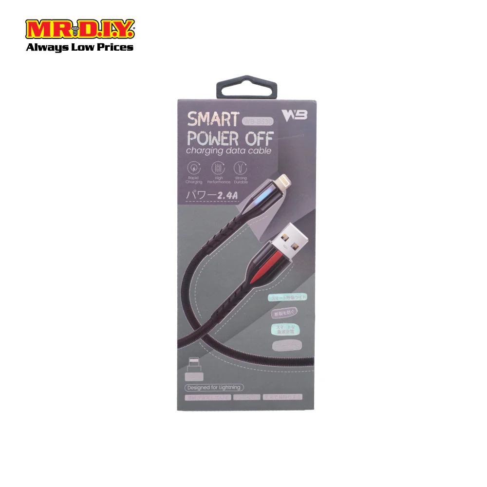 (MR.DIY) Lightning USB 2.0A Smart Power Off Data Cable (1 Meter) - Image 3