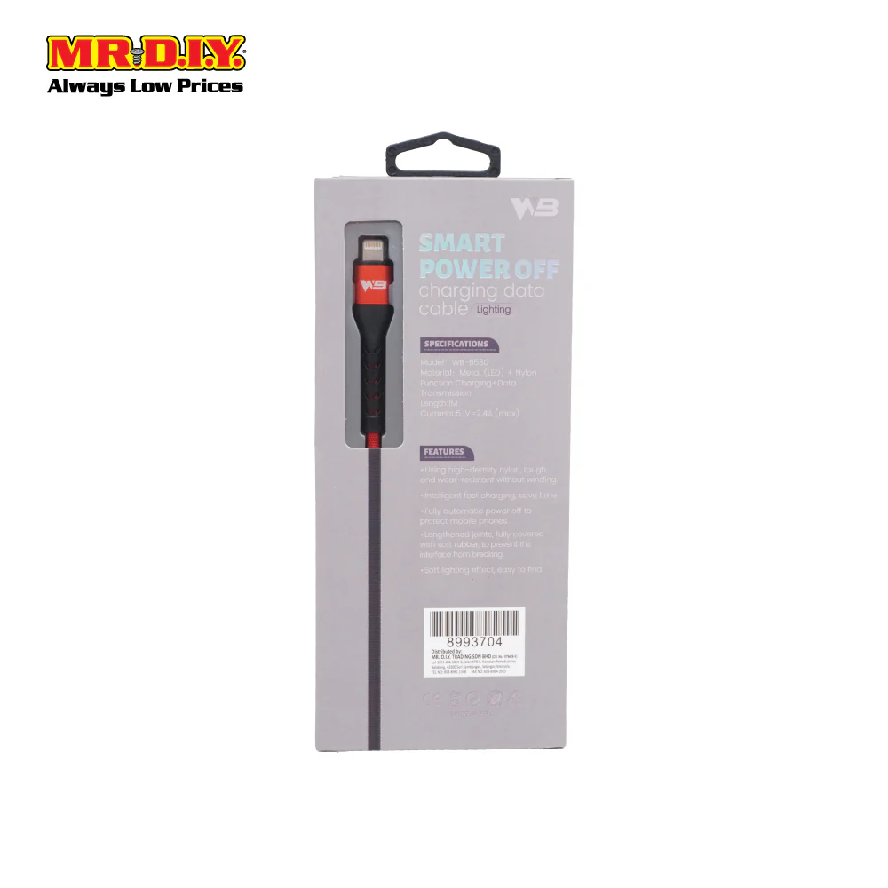 (MR.DIY) Lightning USB 2.0A Smart Power Off Data Cable (1 Meter) - Image 4