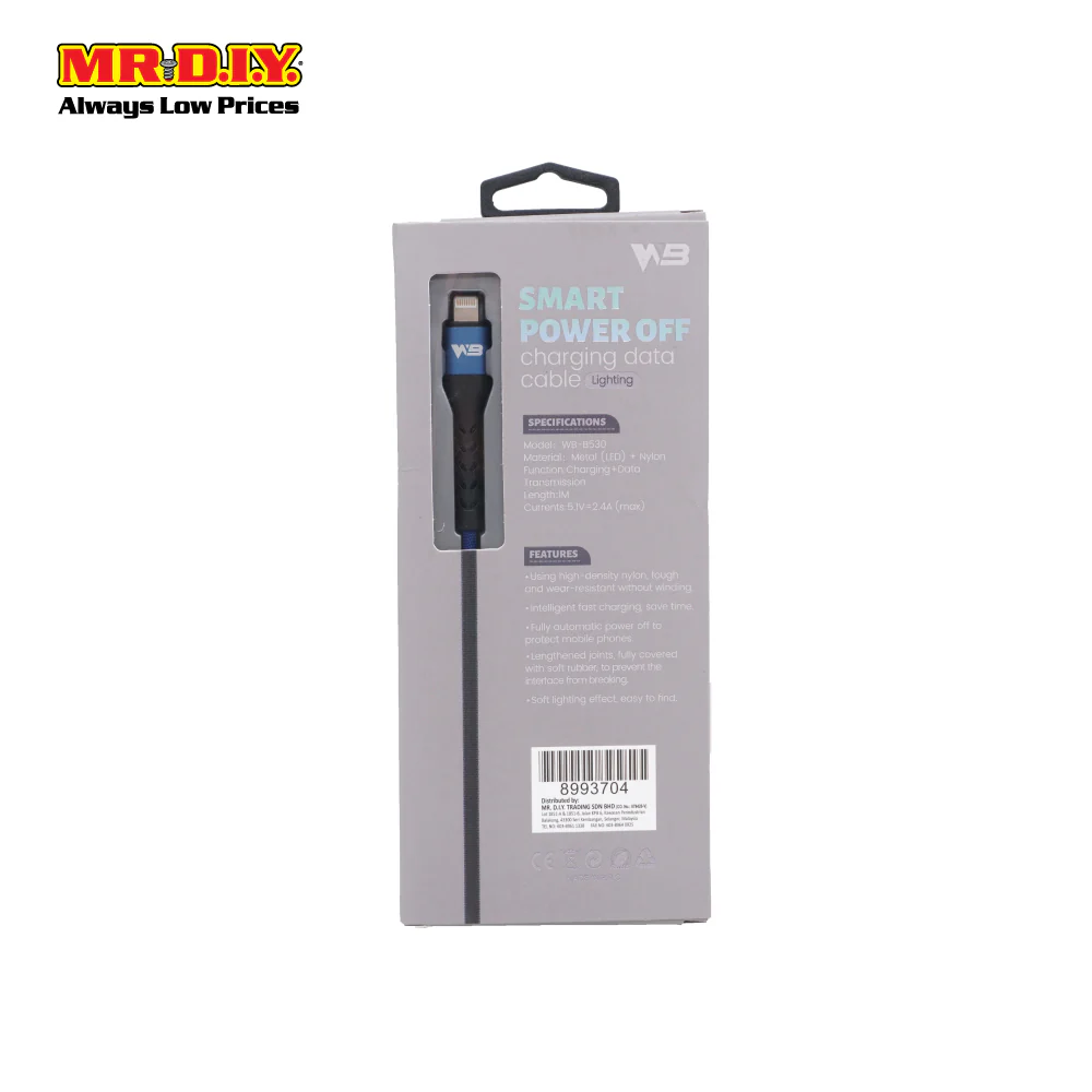 (MR.DIY) Lightning USB 2.0A Smart Power Off Data Cable (1 Meter) - Image 5