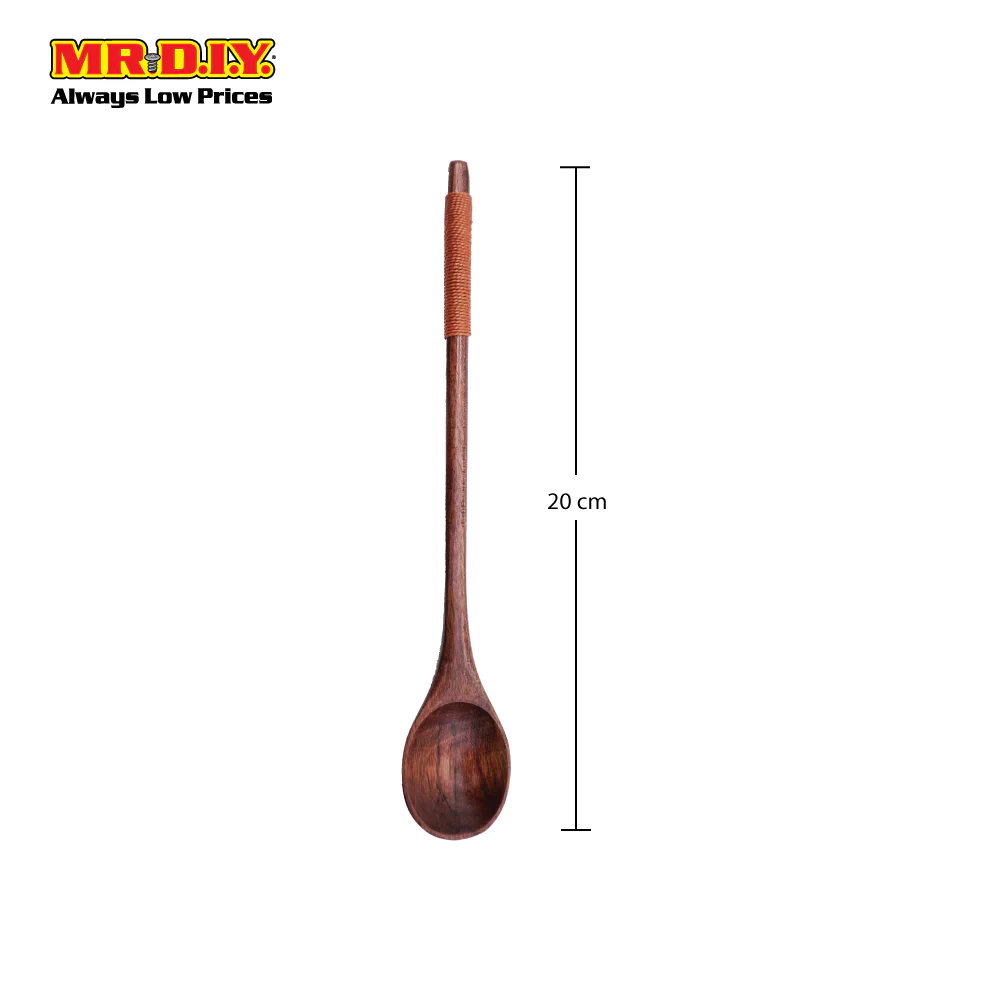 (MR.DIY) Long Handled Wooden Bamboo Soup Spoon 203 (20cm) - Image 2