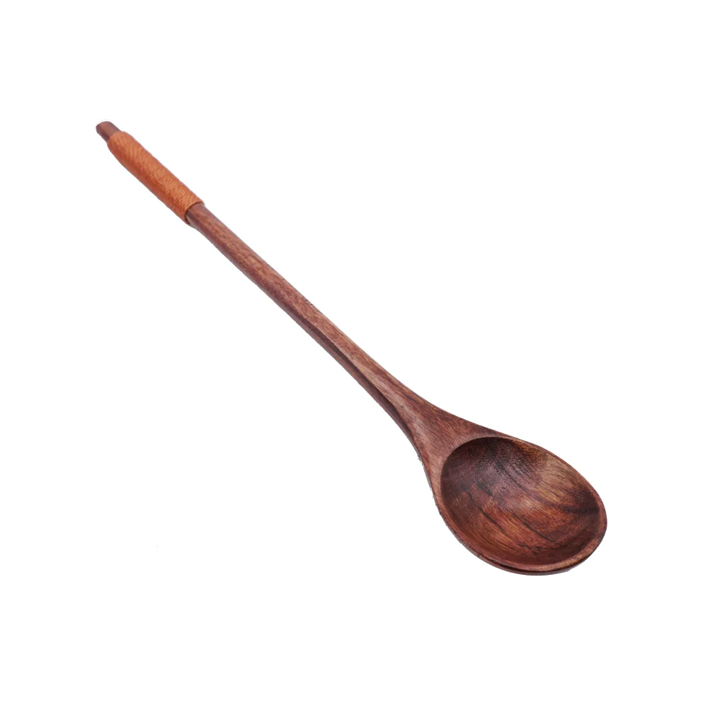 (MR.DIY) Long Handled Wooden Bamboo Soup Spoon 203 (20cm) - Image 3