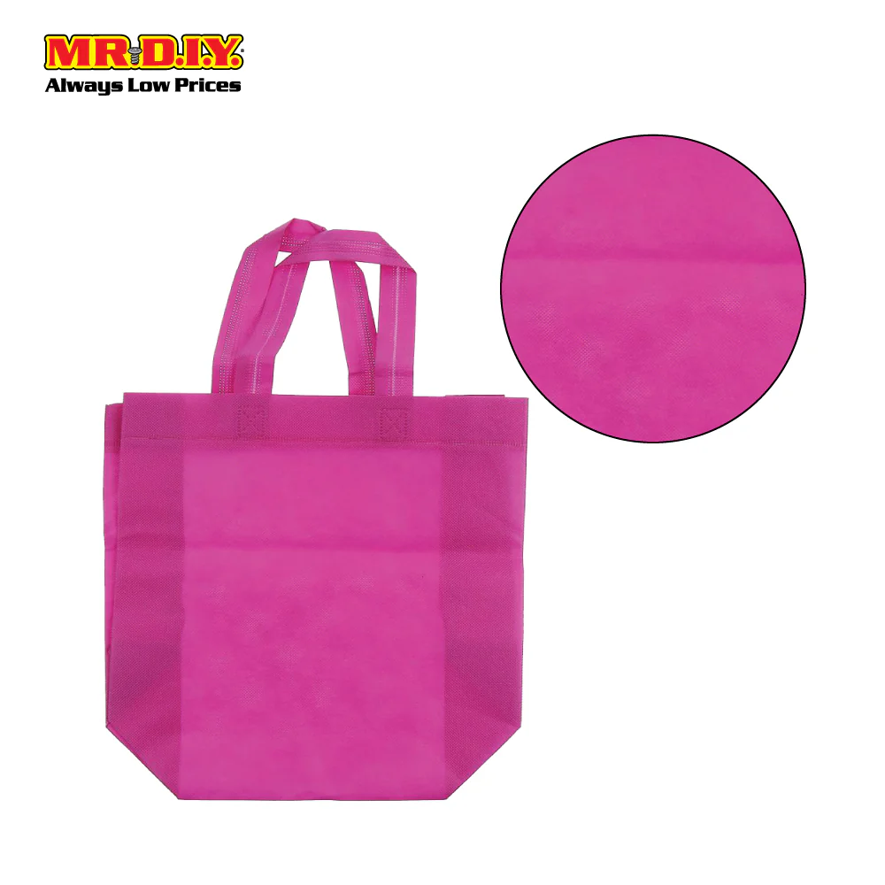 (MR.DIY) Reusable Recycle Medium Shopping Tote Bag Pink - Image 4