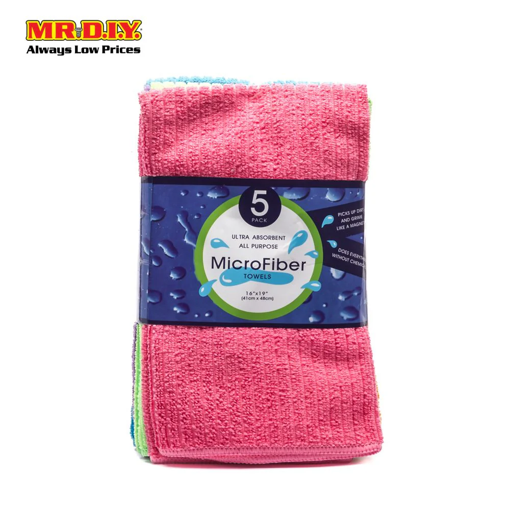 (MR.DIY) Microfiber Multi-Colour Square Towels (5pcs) - Image 4