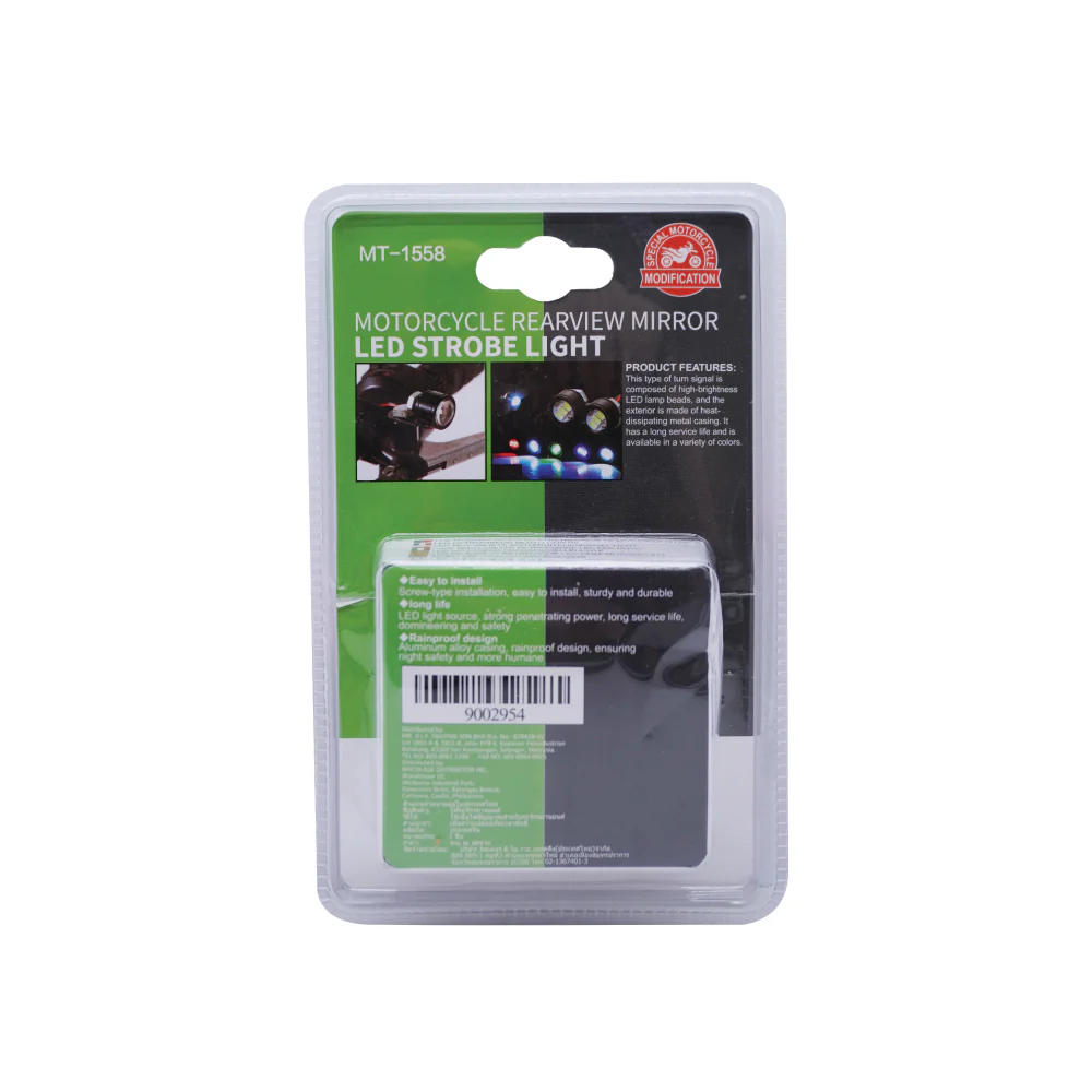 (MR.DIY) Motorcycle Rearview Mirror LED Strobe Light - Image 3