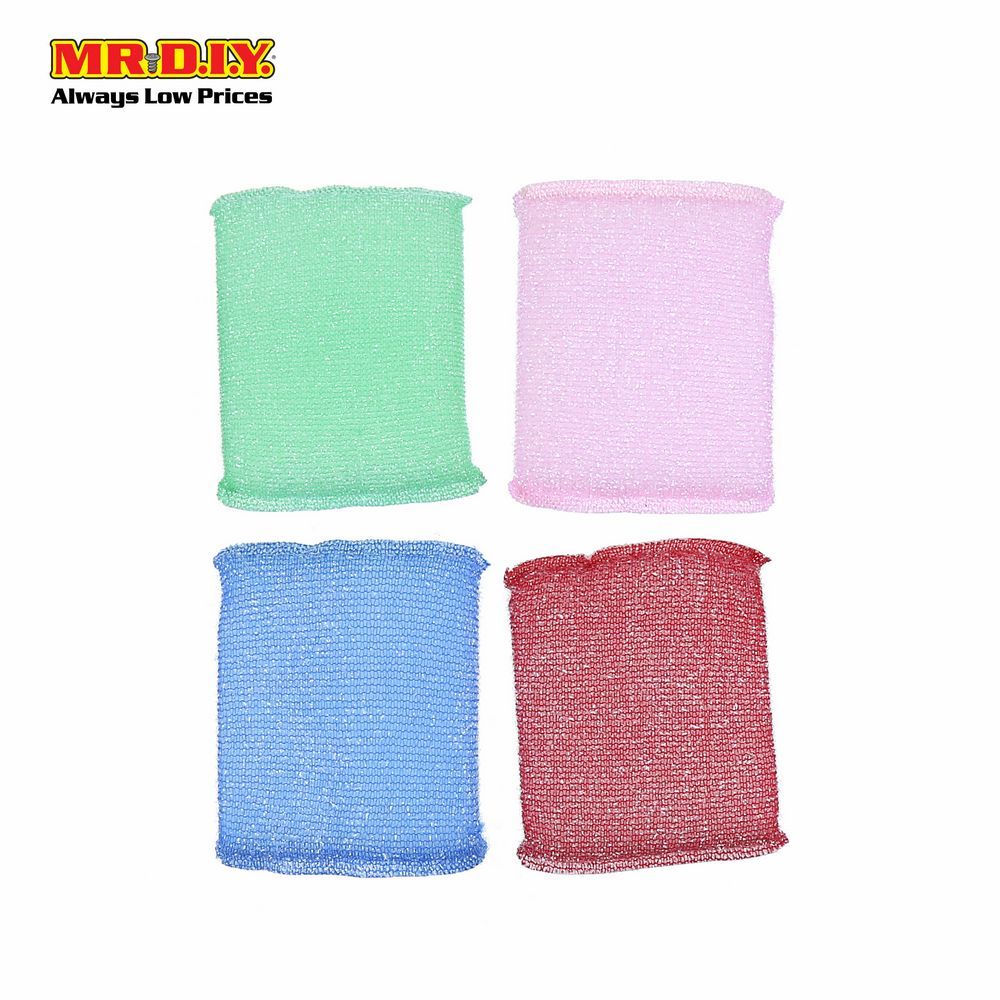 (MR.DIY) Multi-Colour Scrubber Pad Sponge (4pcs) - Image 3