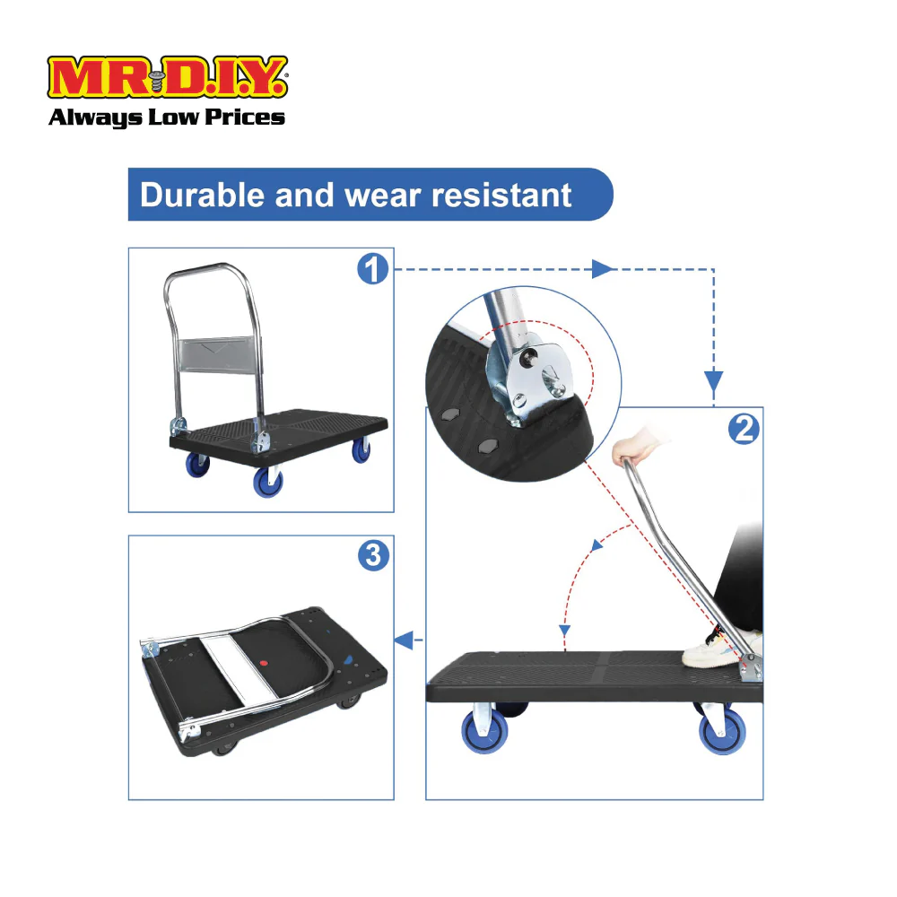 (MR.DIY) Multi-Use Foldable PVC Hand Truck Trolley (150kg) - Image 3