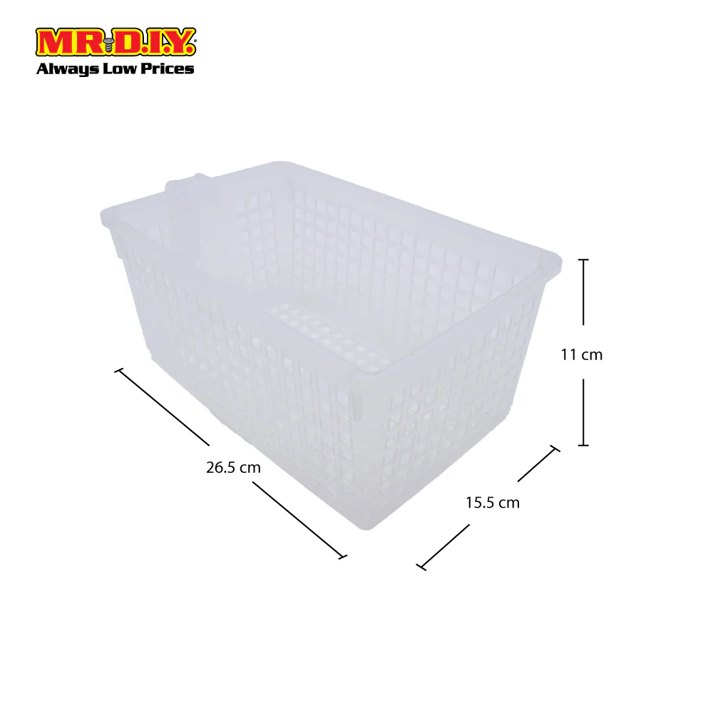 (MR.DIY) Multipurpose Clear Handled Storage Basket YM3523 (26.5cm) - Image 3