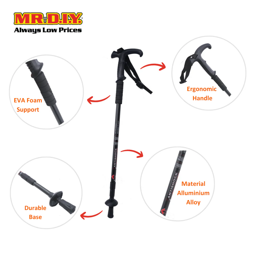 (MR.DIY) Lightweight Durable Aluminium Alloy Hiking Trekking Walking Outdoor Pole Stick (140cm) - Image 6