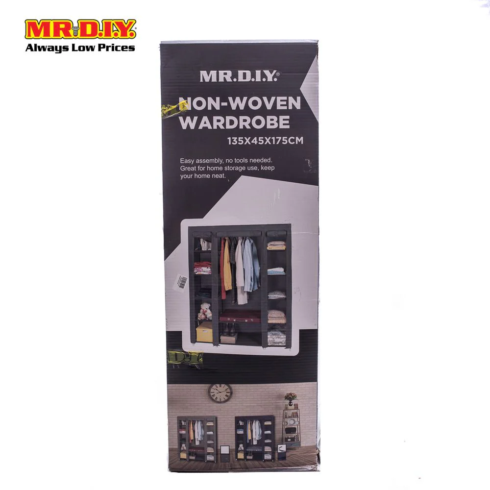 (MR.DIY) Non-Woven Wardrobe (135cm x 45cm x 175cm) - Image 2