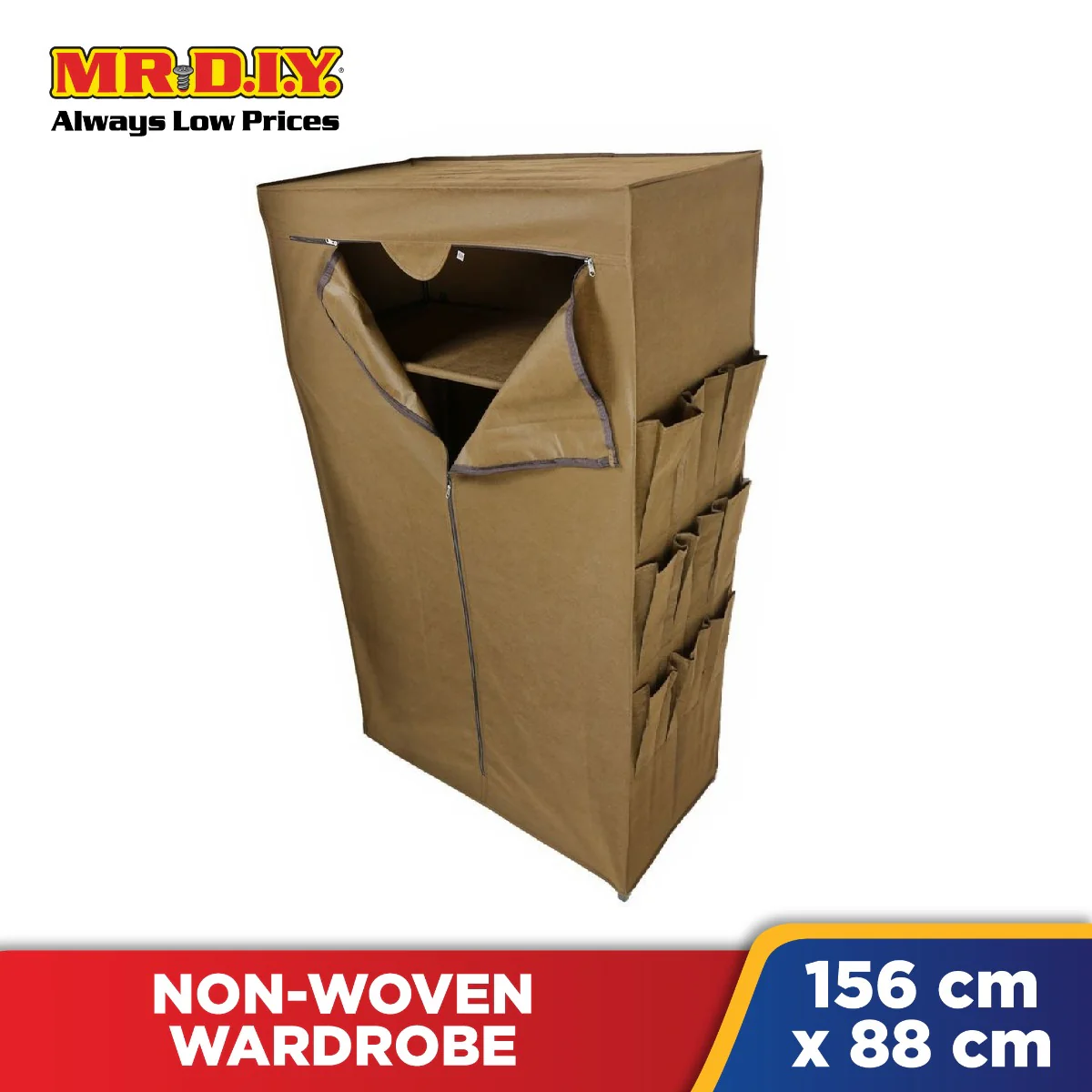MR. D.I.Y. Non-Woven Wardrobe with 1 Rack (W88 x L45 x H156cm) - Image 7