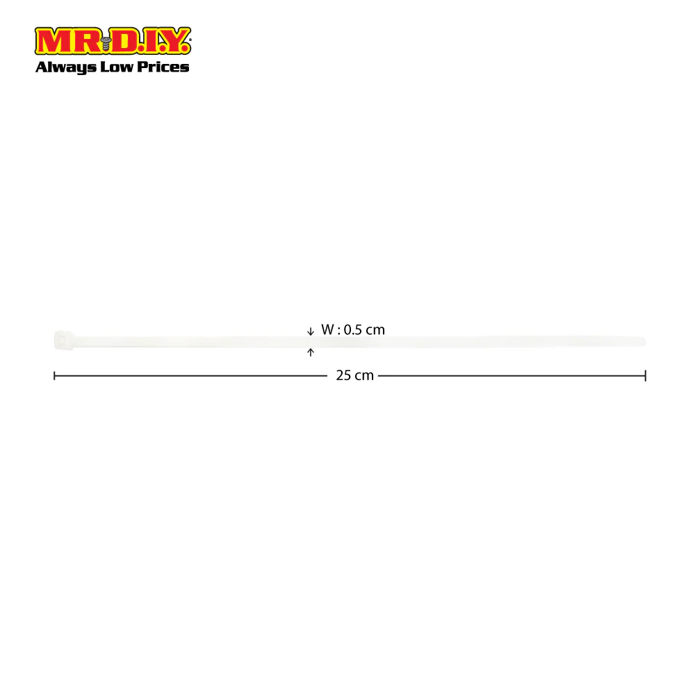 (MR.DIY) White Cable Ties (5mm x 25cm) 250pcs - Image 3