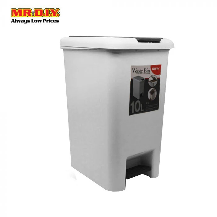 (MR.DIY) Pedal And Press Dual Dustbin Beige (10L) - Image 3