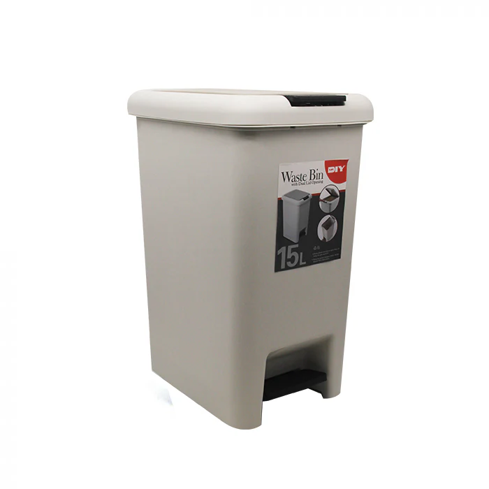 (MR.DIY) Pedal And Press Dual Dustbin White (15L) - Image 2