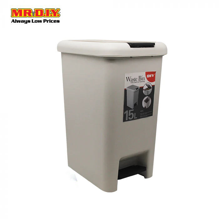 (MR.DIY) Pedal And Press Dual Dustbin White (15L) - Image 4