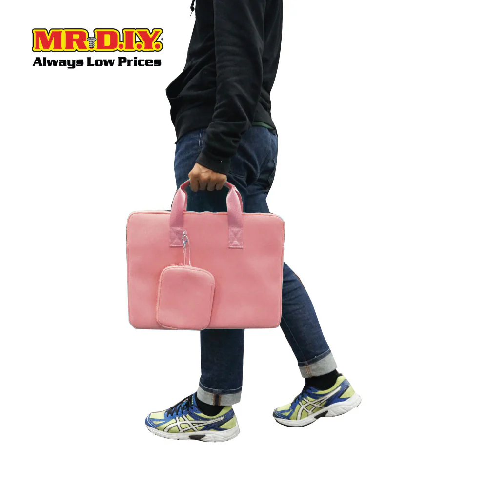 (MR.DIY) Plain Briefcase Office Laptop bag  - LIGHT PINK - Color Series - Image 2
