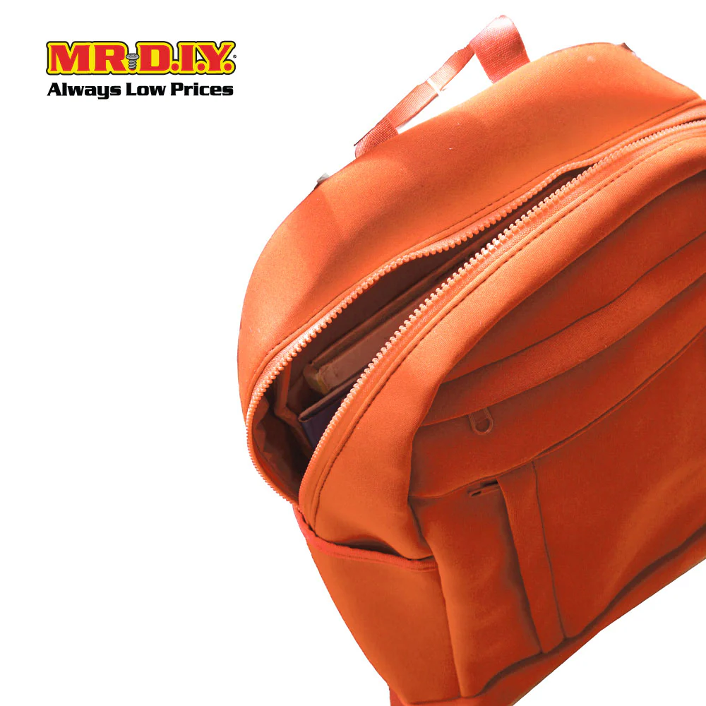 (MR.DIY) Plain Casual Shoulder Backpack  - ORANGE - Color Series - Image 6