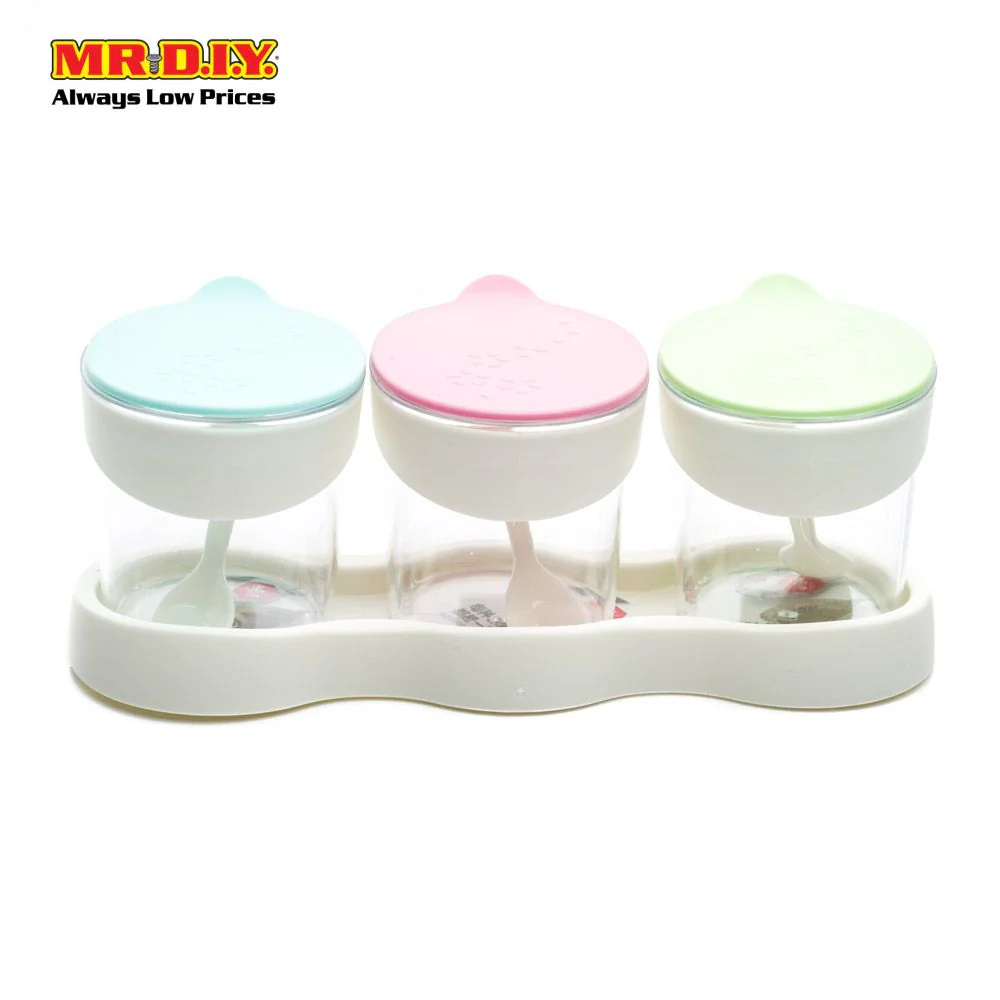 (MR.DIY) Plastic Condiment Containers with Spoon Set (3pcs) - Image 2