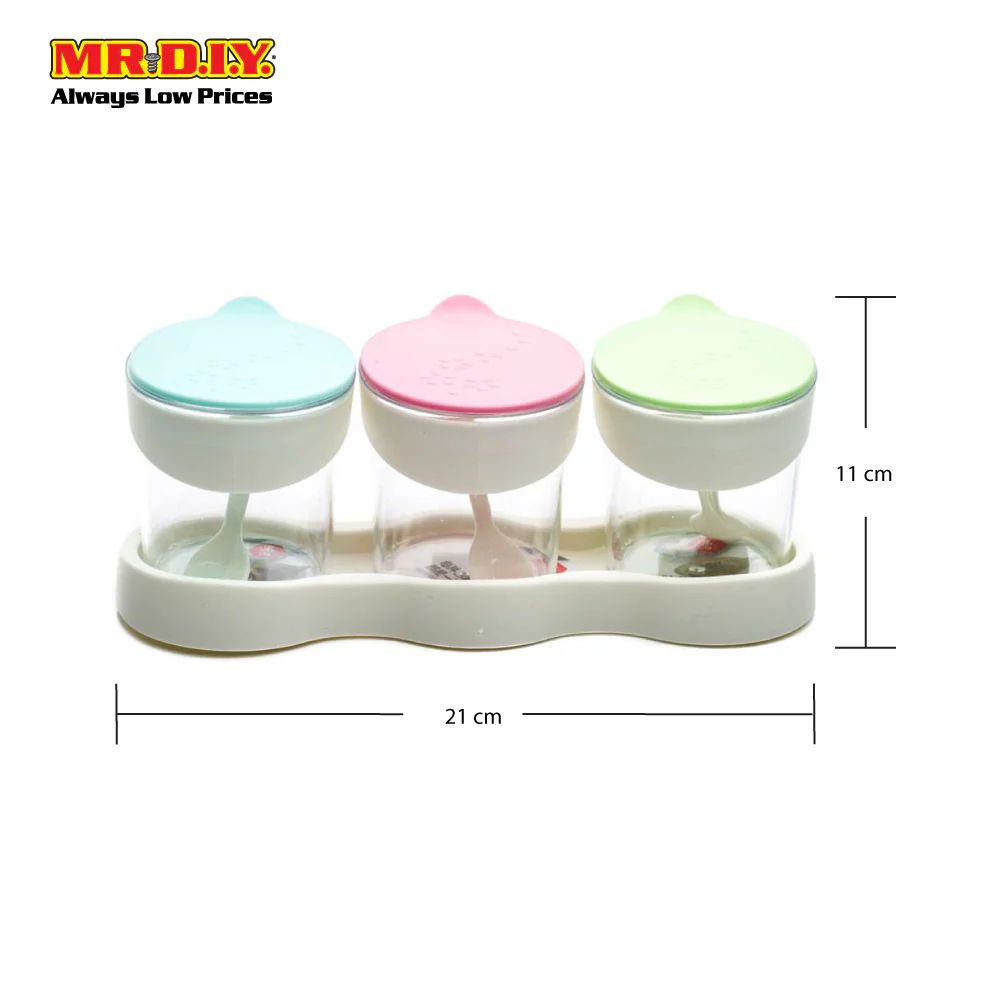 (MR.DIY) Plastic Condiment Containers with Spoon Set (3pcs) - Image 4