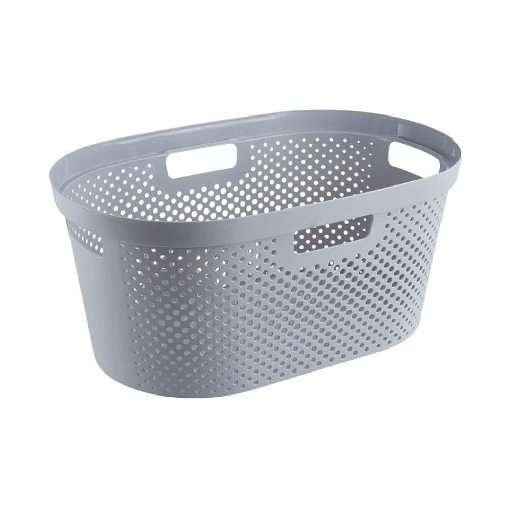 (MR.DIY) Plastic Oval Basket Set (40L)-Grey - Image 2