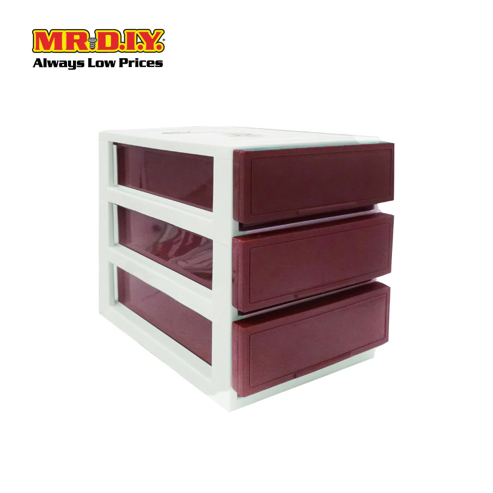 (MR.DIY) Plastic Storage Drawer Rack Desk Organizer 3 Tier (25.5 x 18 x 24cm) - Image 6
