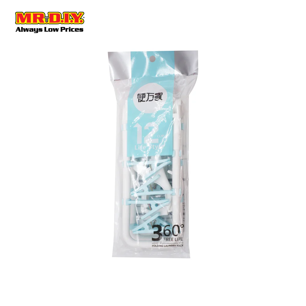 (MR.DIY) Portable 12 Clips Clothes Hanger - Image 7