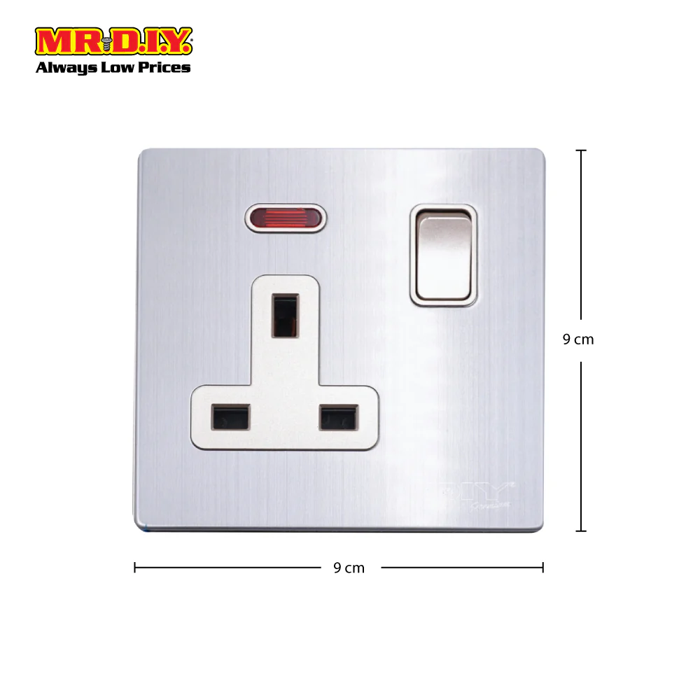 (MR.DIY) Premium Alluminium Plated 1-Gang SP Switched Socket Outlet 13A (9cm) - Image 3