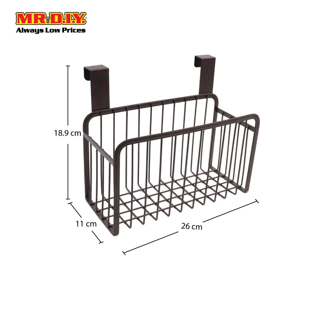 (MR.DIY) Metal Hanging Hook Back Door Gate Cabinet Organizer Grid Wired Basket (26 x 11cm) - Image 3