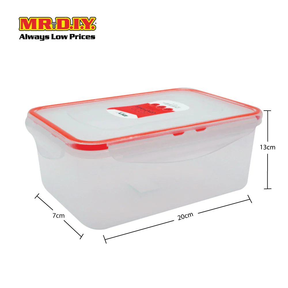 (MR.DIY) Premium Rectangular Airtight Food Container (1150ml) - Image 5