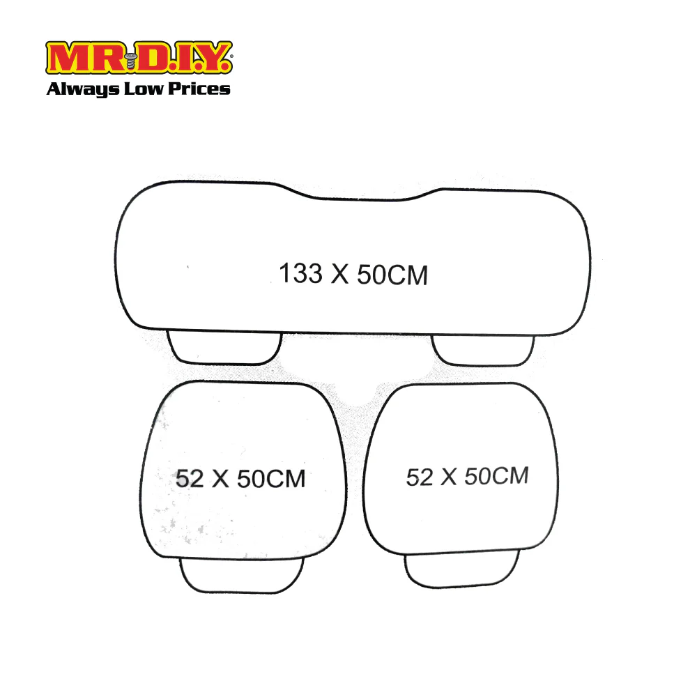 (MR.DIY) Premium Universal Non-Slip Leather 3 in 1 Car Seat Cushion Cover (3pcs) - Image 2