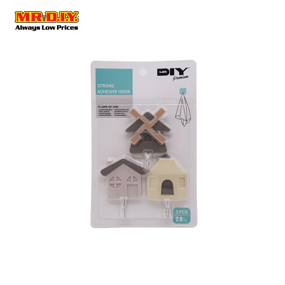 (MR.DIY) Premium  Wall-Mounted House Hooks SM1207 (3pcs x 2kg) - Image 2