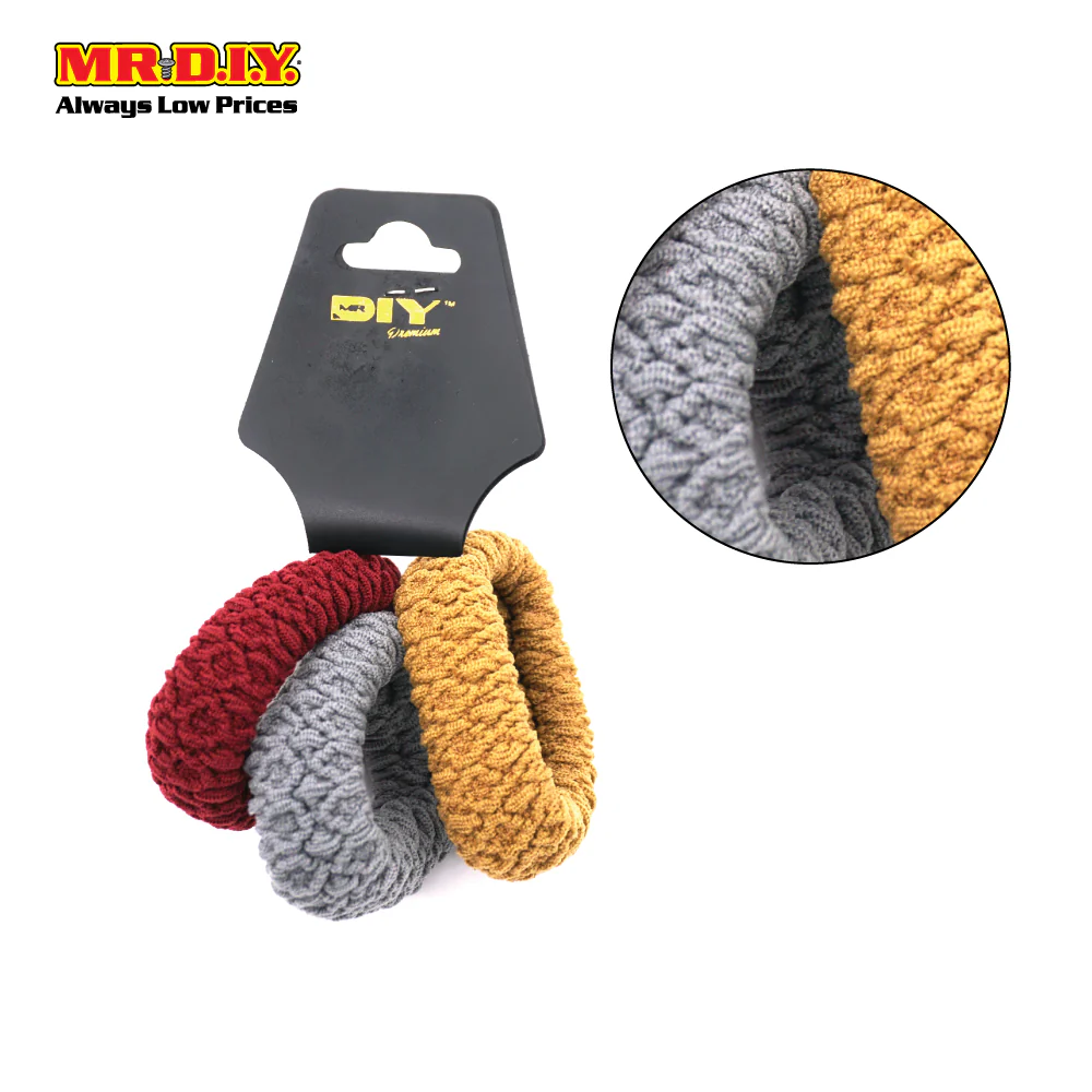 (MR.DIY) Premium Wave Pattern Rubber Hairband (3pcs) - Image 3