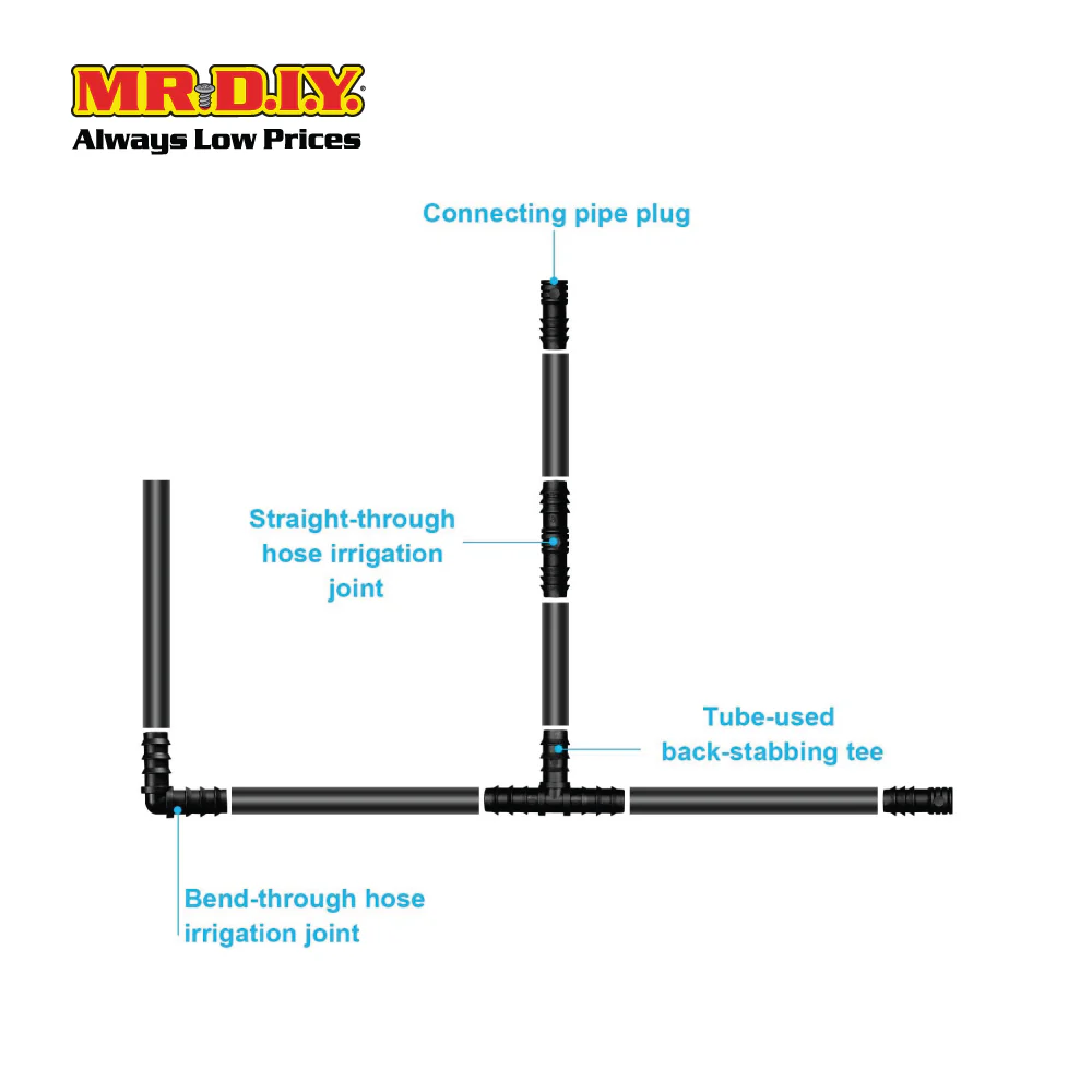 (MR.DIY) PVC Barbed Tee DN16 Connector Straight Agricultural Irrigation Fittings AM - Image 2