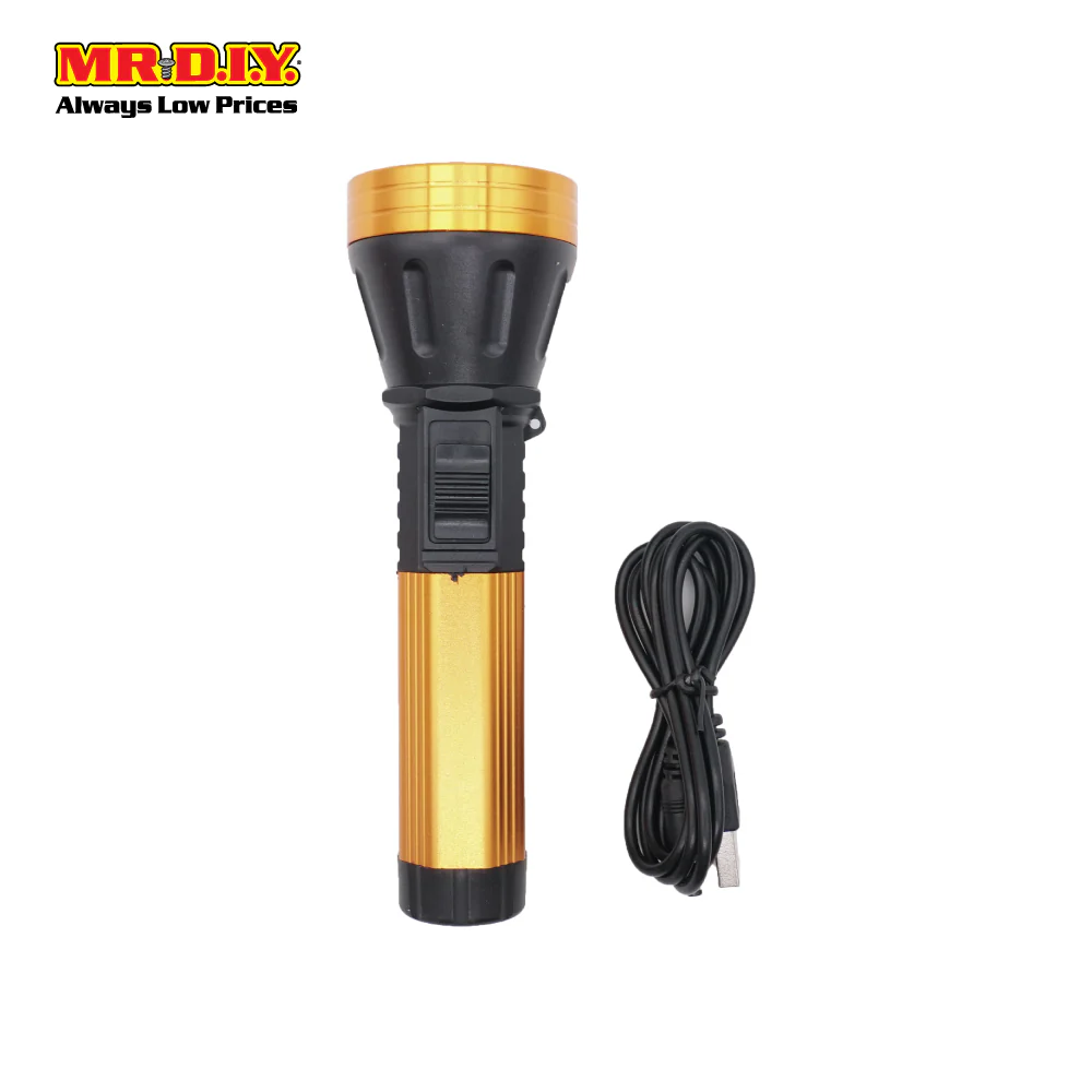 (MR.DIY) Rechargeable Aluminium Plastic LED Flashlight BL-6699 (15cm) - Image 3