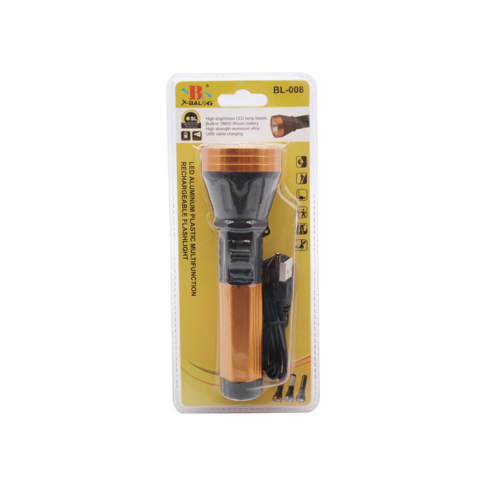 (MR.DIY) Rechargeable Aluminium Plastic LED Flashlight BL-6699 (15cm) - Image 5