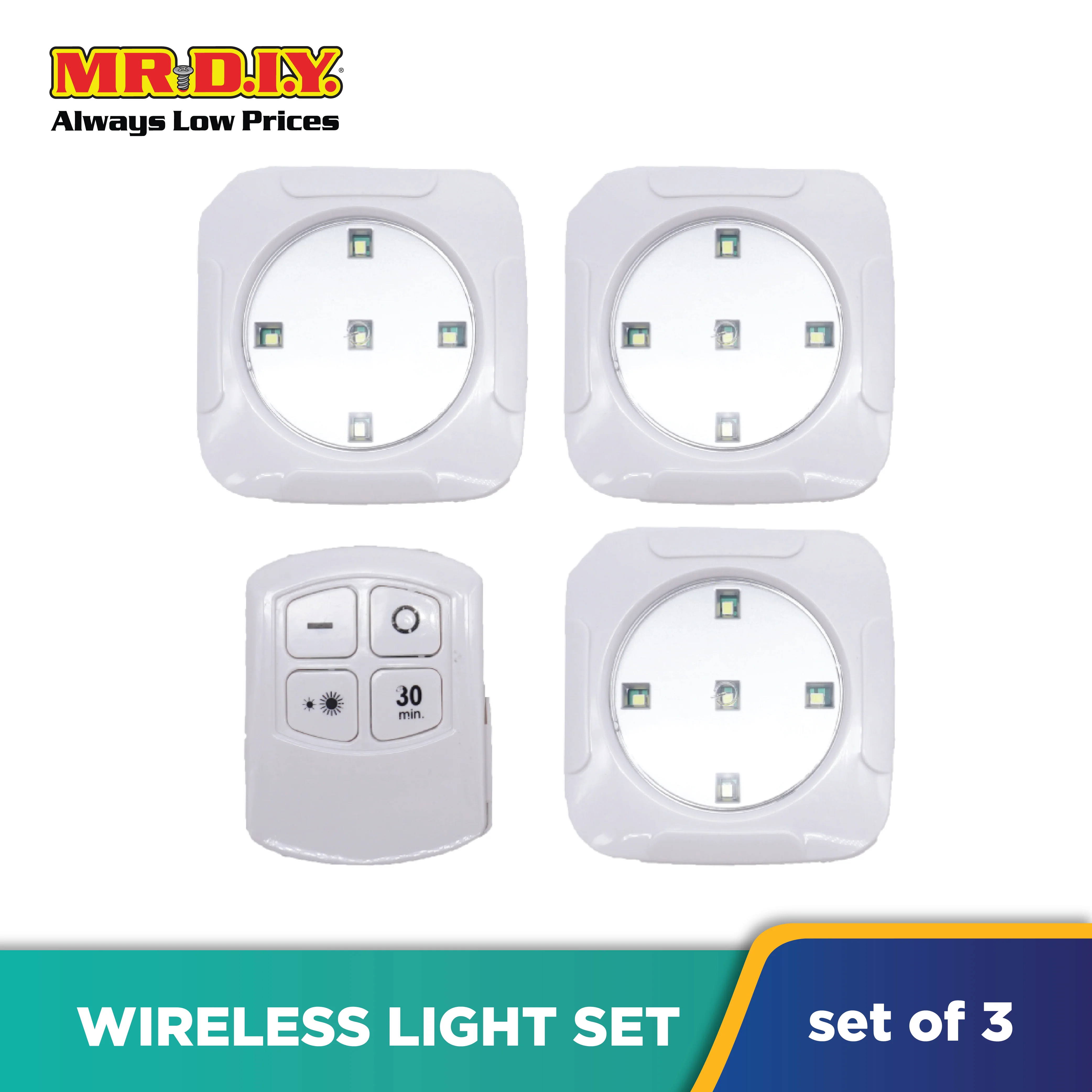 (MR.DIY) Remote Control Multi-Function LED Light Set (3pcs) - Image 2