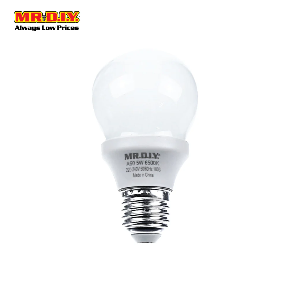 (MR.DIY) Round Shape LED Bulb Daylight 5W A60 - Image 2