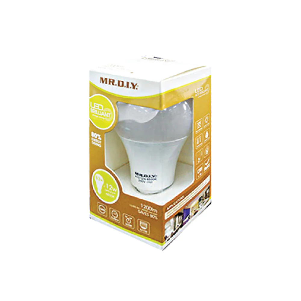 (MR.DIY) Round Shape LED Bulb Daylight A70 12W 1200lm - Image 3