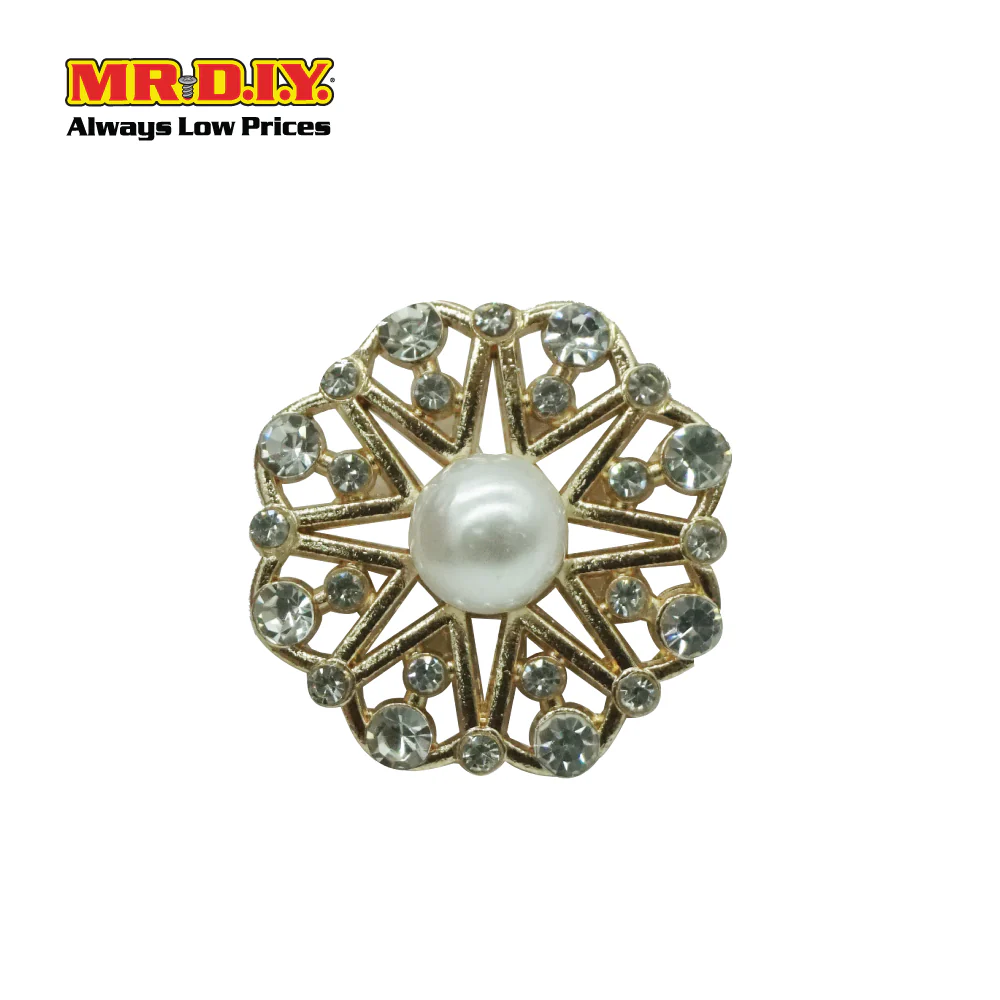 (MR.DIY) Scarf Buckle Round with Pearl (Large) - Image 2