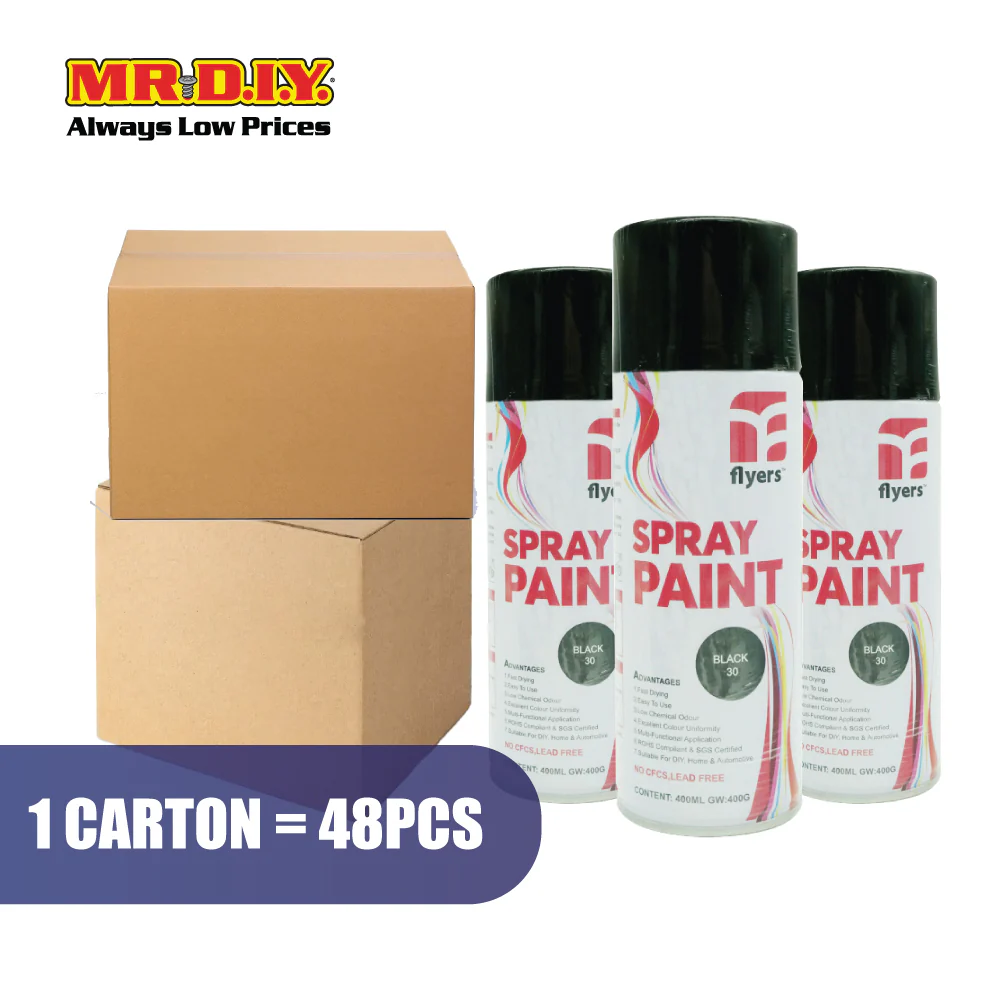 (MR.DIY) FLYERS Spray Paint Black #30 (400ml) - Image 6