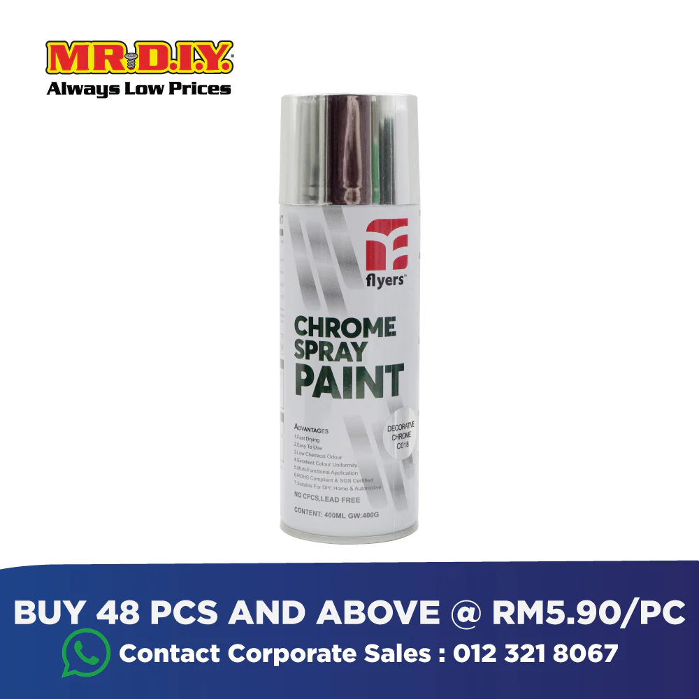 [BEST SELLER] (MR.DIY) FLYERS Spray Paint Chrome #C018 (400ml) - Image 5