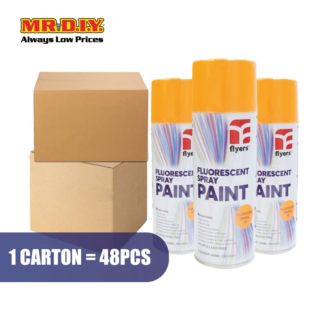 (MR.DIY) FLYERS Spray Paint Fluorescent Orange #55 (400ml) - Image 4