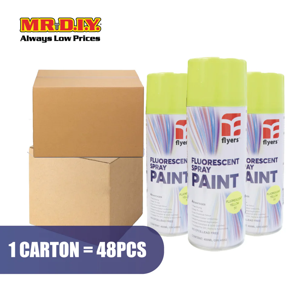 (MR.DIY) FLYERS Spray Paint Fluorescent Yellow #56 (400ml) - Image 6