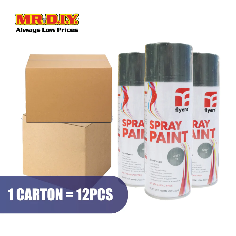 (MR.DIY) FLYERS Spray Paint Grey #16 (400ml) - Image 6