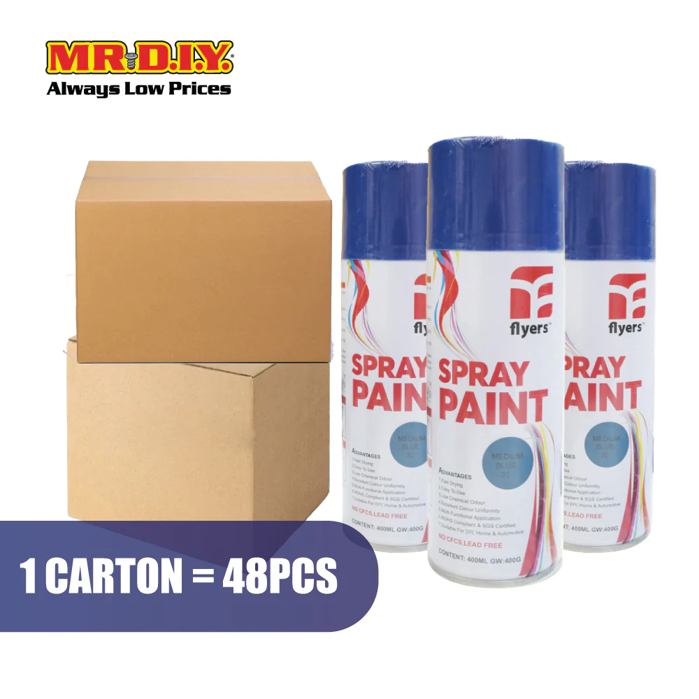 (MR.DIY) FLYERS Spray Paint Medium Blue #23 (400ml) - Image 6