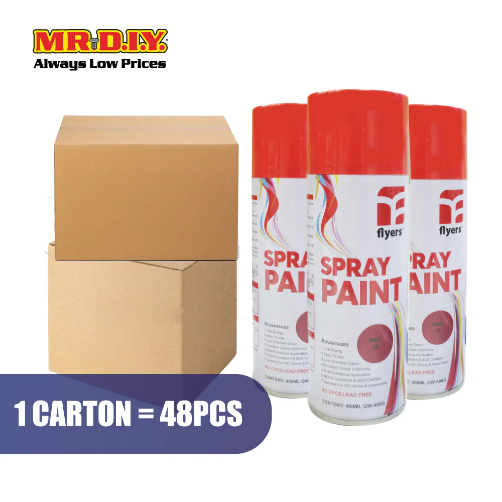 (MR.DIY) FLYERS Spray Paint Red #33 (400ml) - Image 5