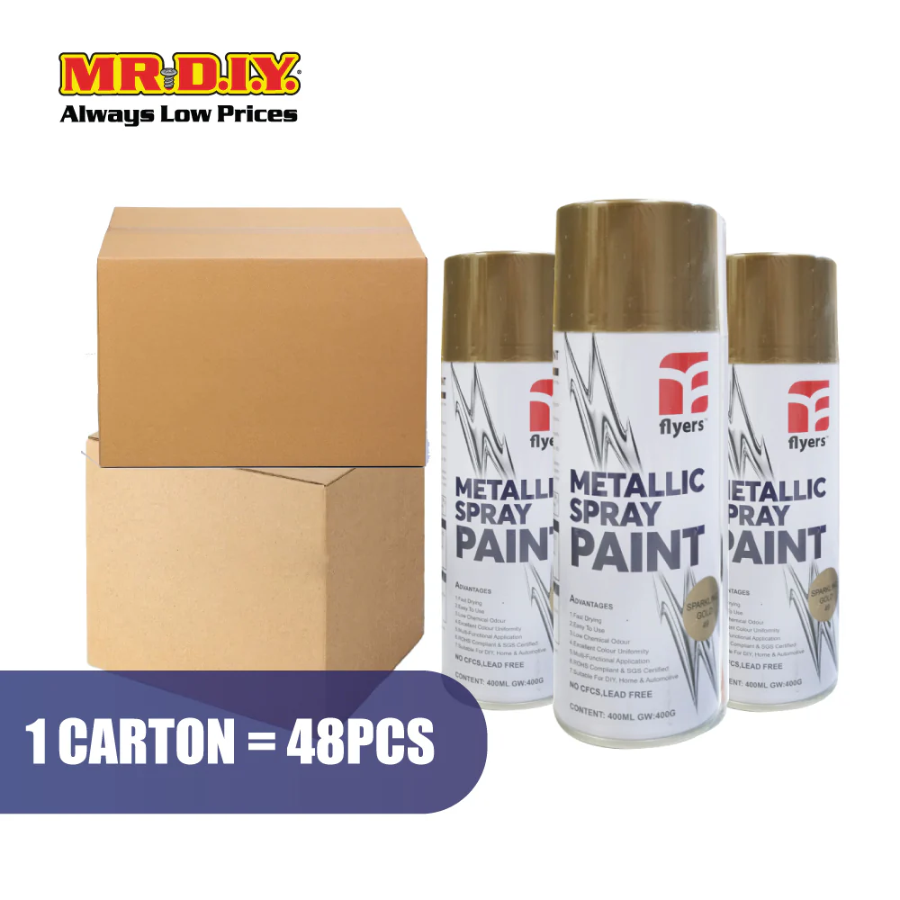 (MR.DIY) FLYERS Spray Paint Sparkling Gold #49 (400ml) - Image 5