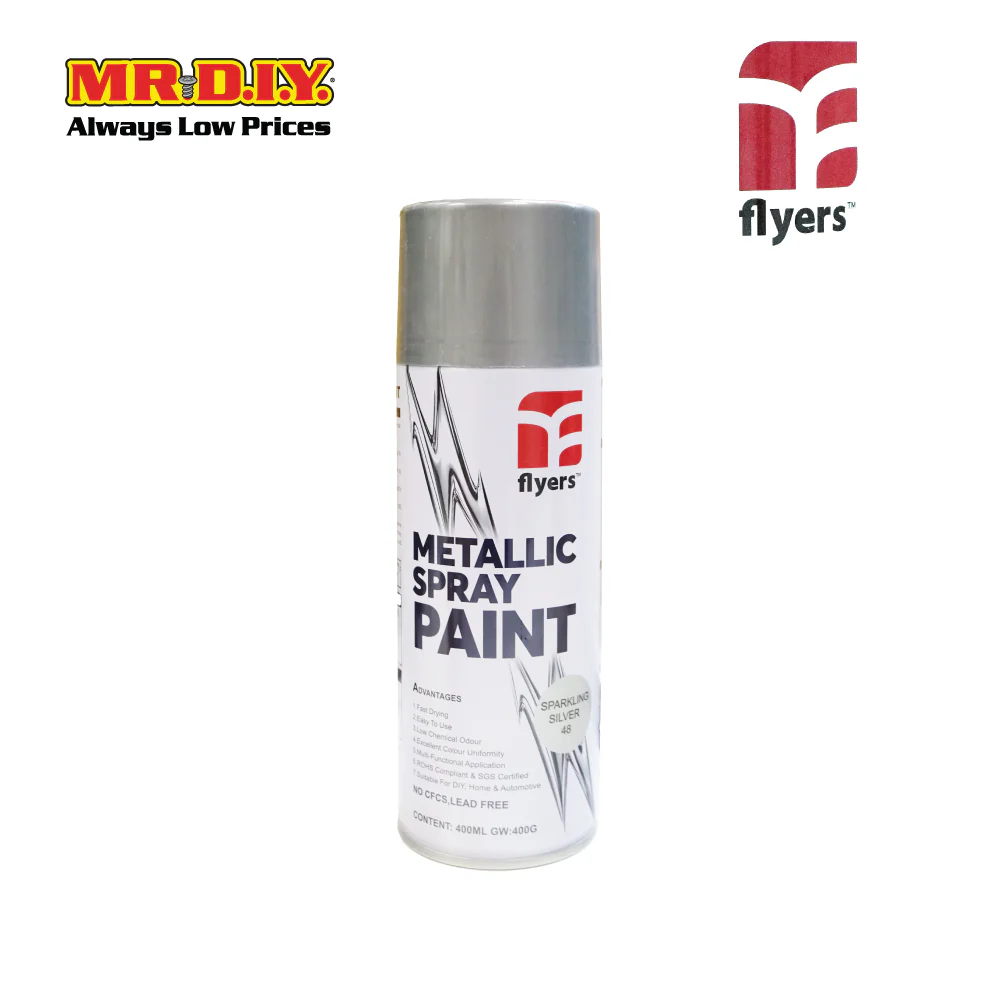 (MR.DIY) FLYERS Spray Paint Sparkling Silver #48 (400ml) - Image 2