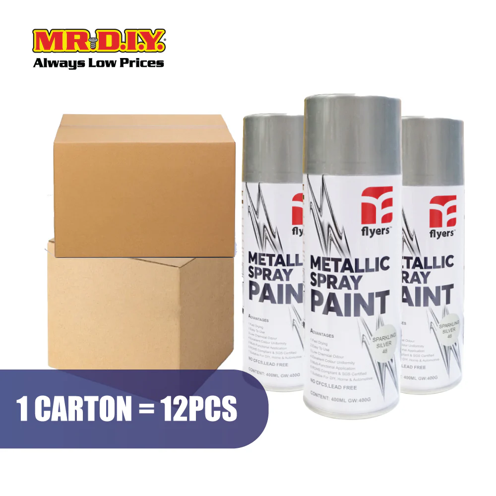 (MR.DIY) FLYERS Spray Paint Sparkling Silver #48 (400ml) - Image 6