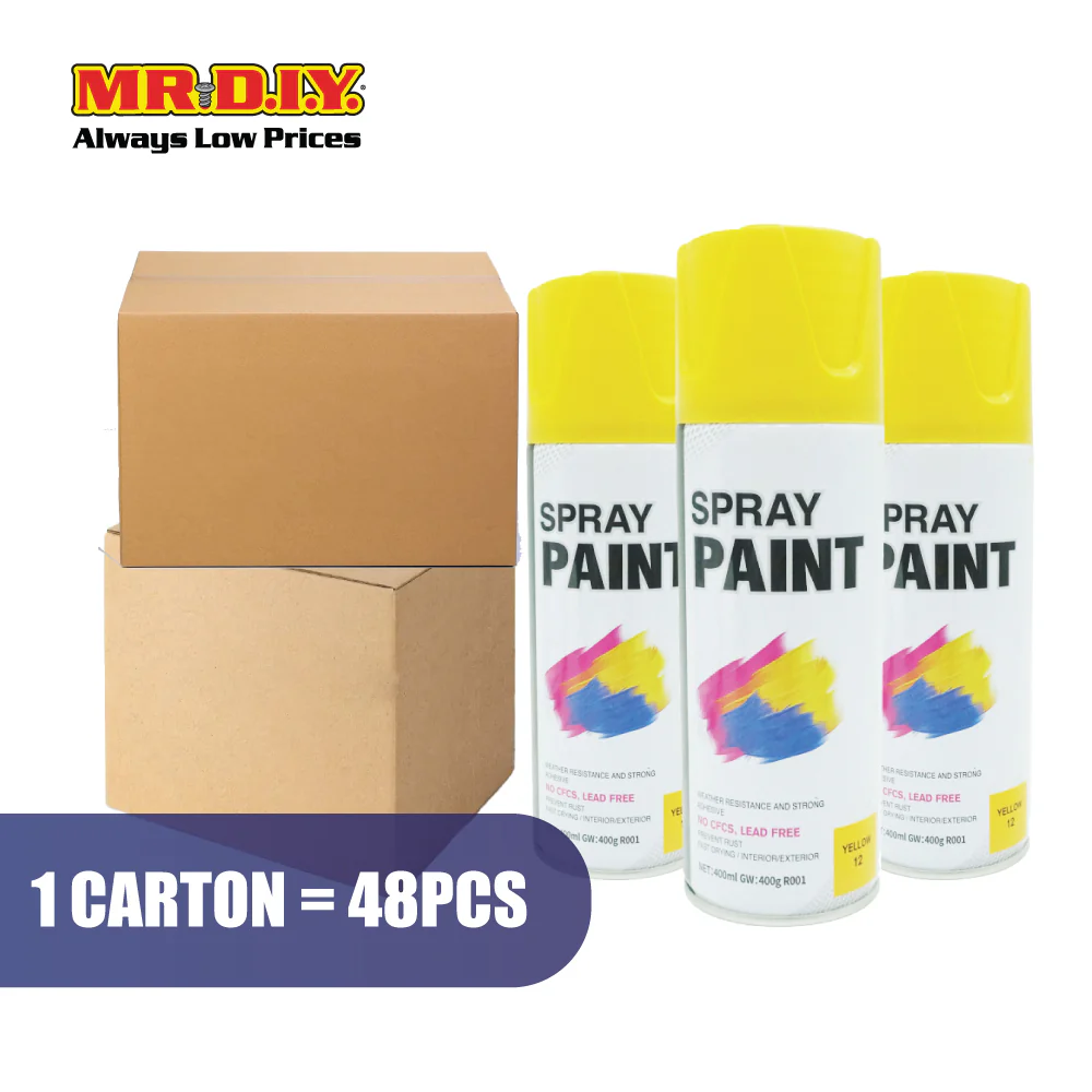 (MR.DIY) TOPDA Spray Paint Yellow #12 (400ml) - Image 4