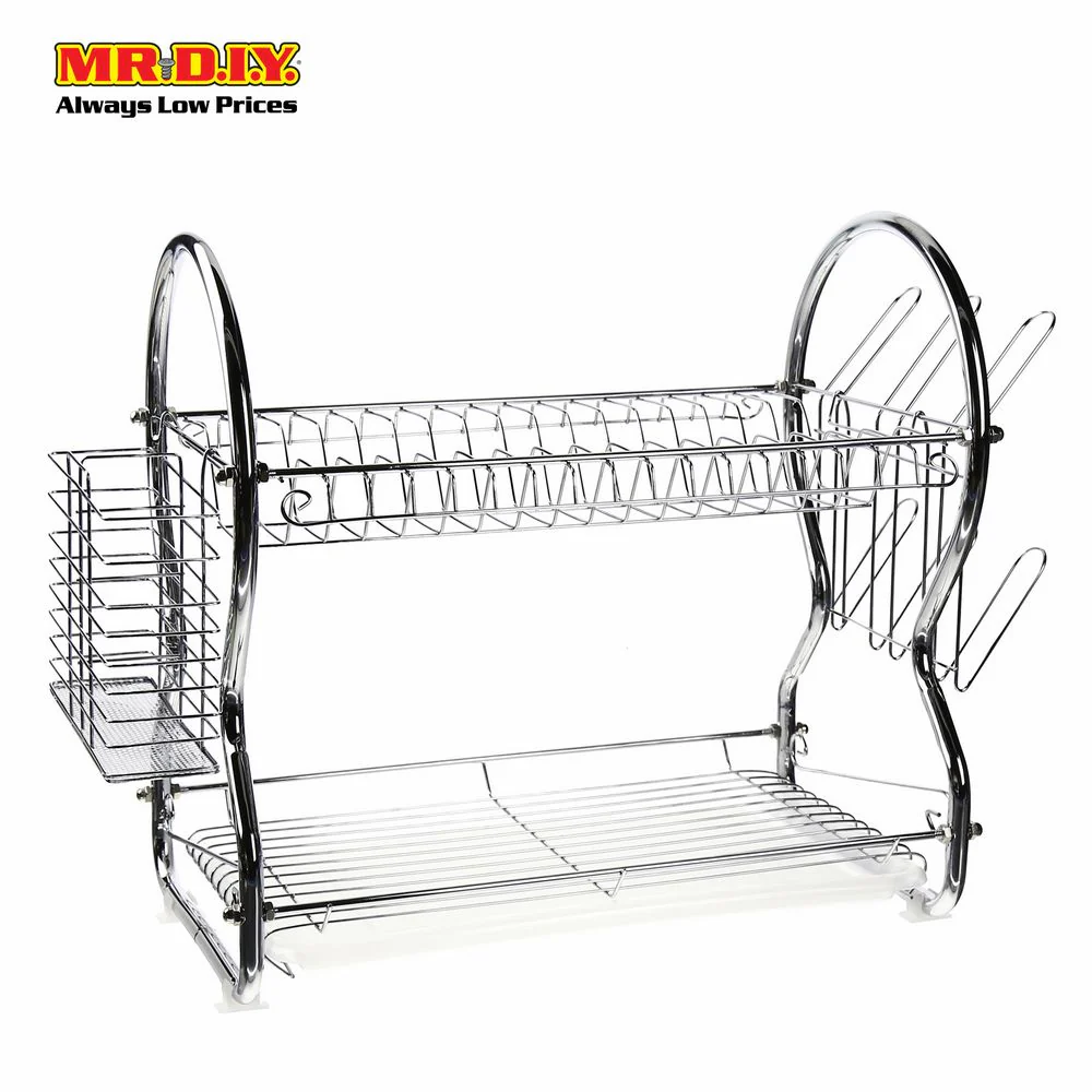 (MR.DIY) Stainless-Steel 2-Layers Tier Dish Drainer(43cmx35cmx39cm) - Image 2